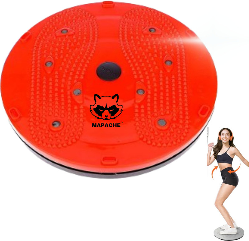 MAPACHE 5 in 1 Tummy Twister Power Mat Magnetic Therapy Body Weight Reducer Ab Exerciser(Red)
