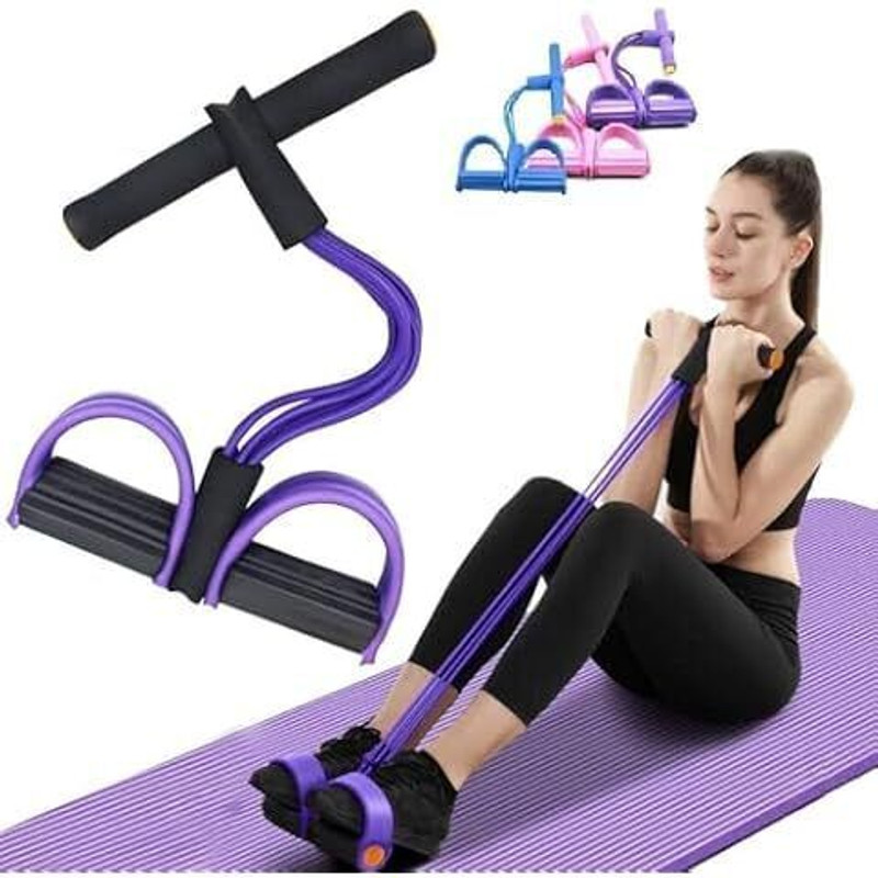 FLOVTRIX Pull Waist Reducer With 4 Tube Exercise Band Multifunction Tension Rope Ab Exerciser(Multicolor)