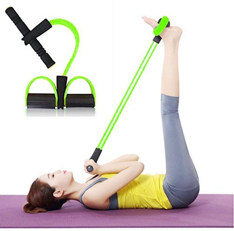 ZENITRIX Pull Reducer Training Bands Natural Rubber 4 Tubes Body Trimmer Pedal Exerciser Ab Exerciser(Multicolor)