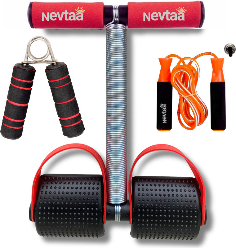 Jaibeer traders Durable Steel Tummy Trimmer With Foam Skipping Rope & Hand Gripper Ab Exerciser(Black)
