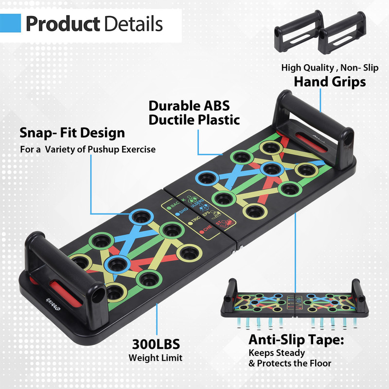 Oddish Push Up Board System 15 in 1 Push-up Bar(Multicolor)