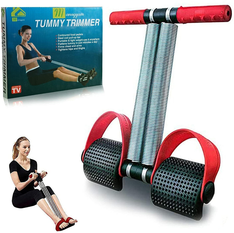 Manogyam Tummy Trimmer Double Spring -Waist Trimmer-Abs Exerciser-Body Toner-Fat Buster- Multipurpose Fitness Equipment for UNISEX Ab Exerciser(Red)