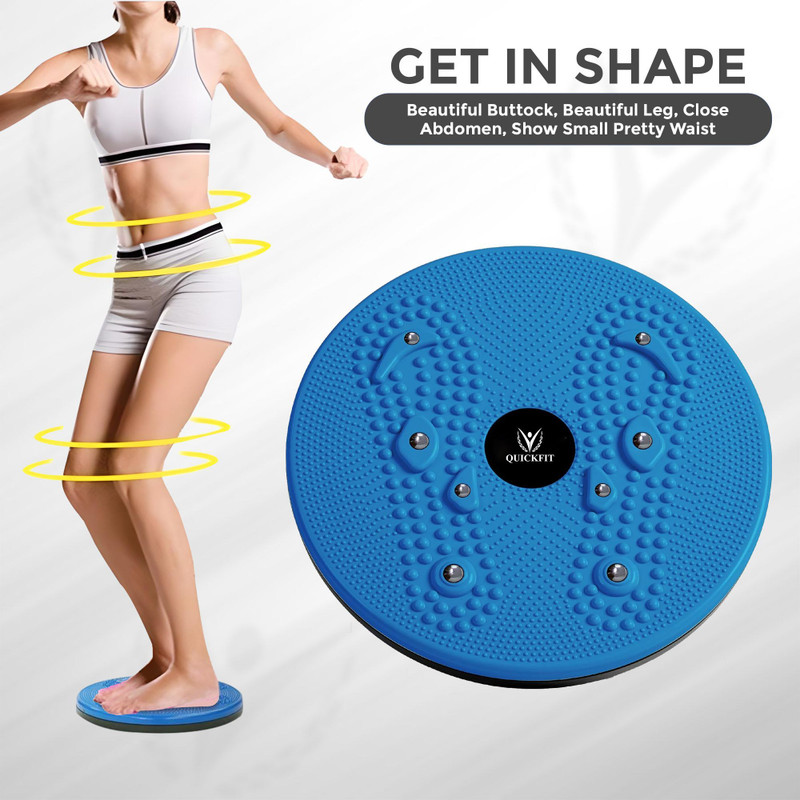 QUICK FIT Core Ab Twister Board for Exercise Waist Twisting Disc,for Slimming & Abdominal Ab Exerciser(Black, Blue)