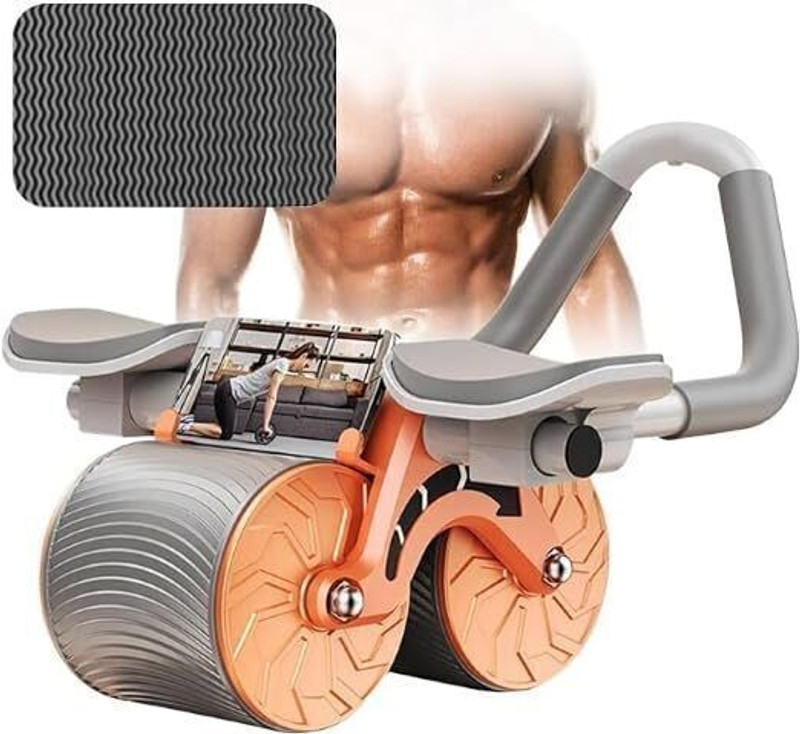 GJSHOP Silent Knee Pad Mat for Exercise Gym Core ,Abdominal Home Workout Equipment Ab Exerciser(Orange, White)