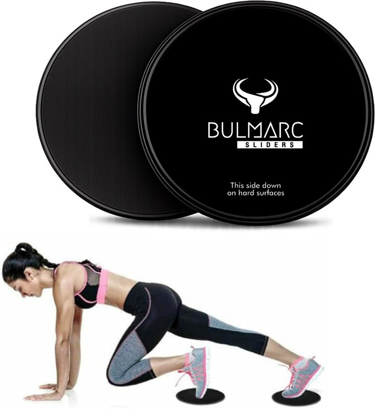 Bulmarc 2 PCS Workout Core Gliding Discs Slider Fitness Disc, Gym and Home Ab Exerciser Ab Exerciser(Black)
