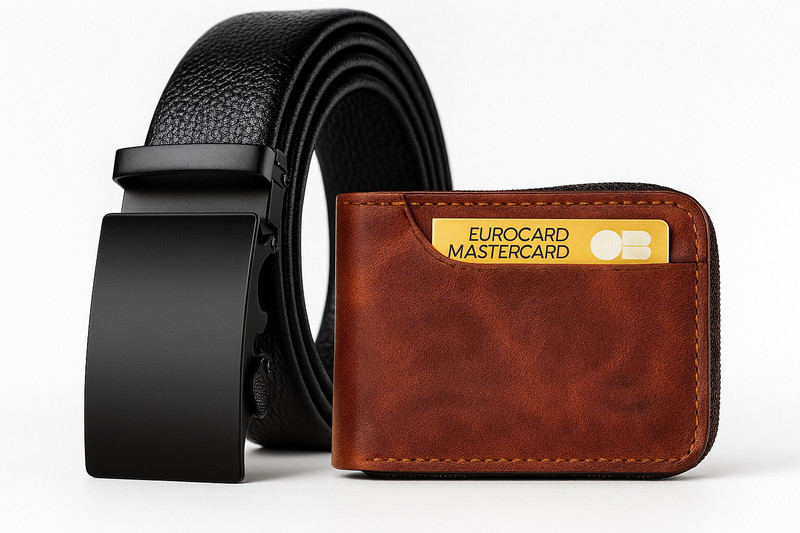 PROVOGUE Card Holder & Belt Combo(Tan)