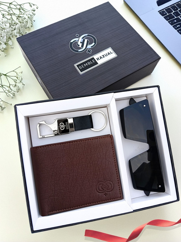 SEMBLE KAZUAL Sunglass & Wallet Combo(Black)