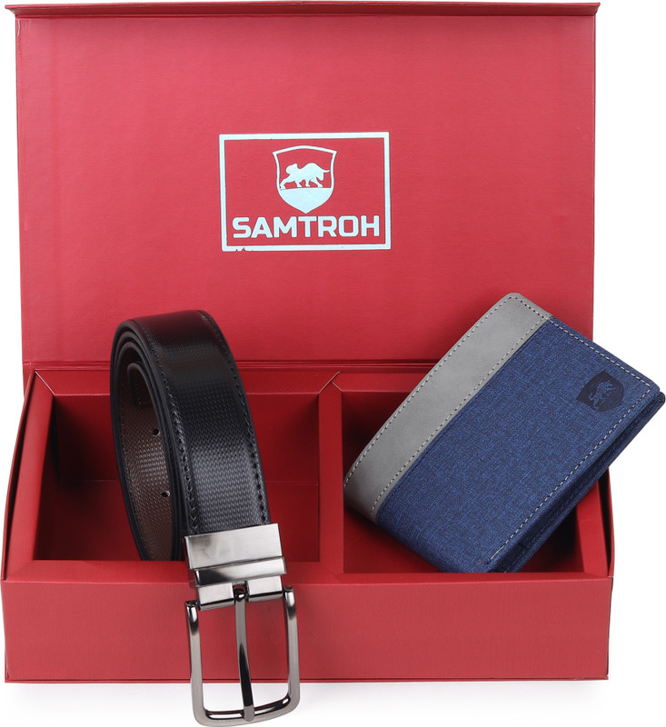 SAMTROH Wallet & Belt Combo(Blue)