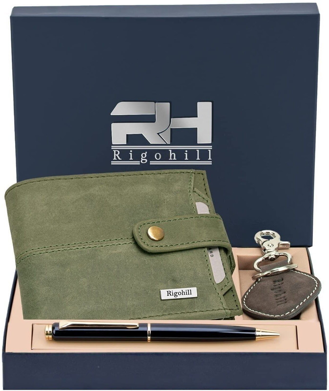 Rigohill Wallet,Key Chain & Pen(Green)
