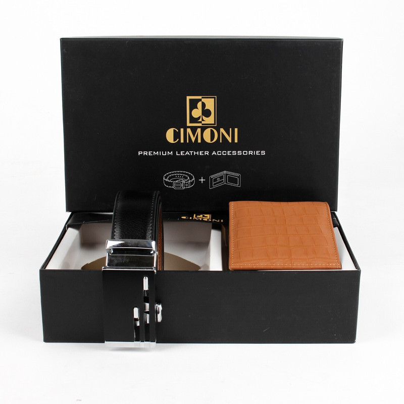 UPCRAFT Wallet & Belt Combo(Black, Brown)