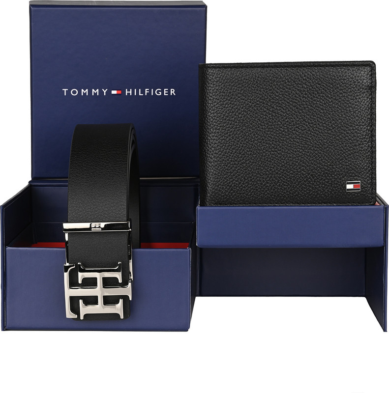 TOMMY HILFIGER Wallet & Belt Combo(Black)