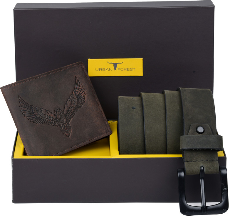 URBAN FOREST Wallet & Belt Combo(Black, Brown)