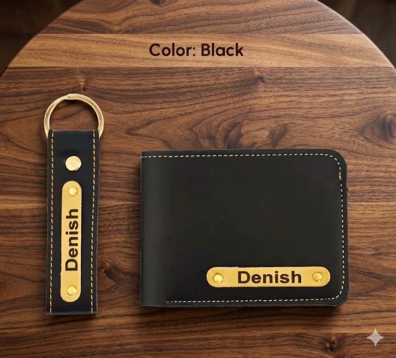 Roadster Wallet,Key Chain & Pen(Black)