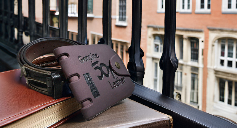 kasner Wallet & Belt Combo(Black, Purple)