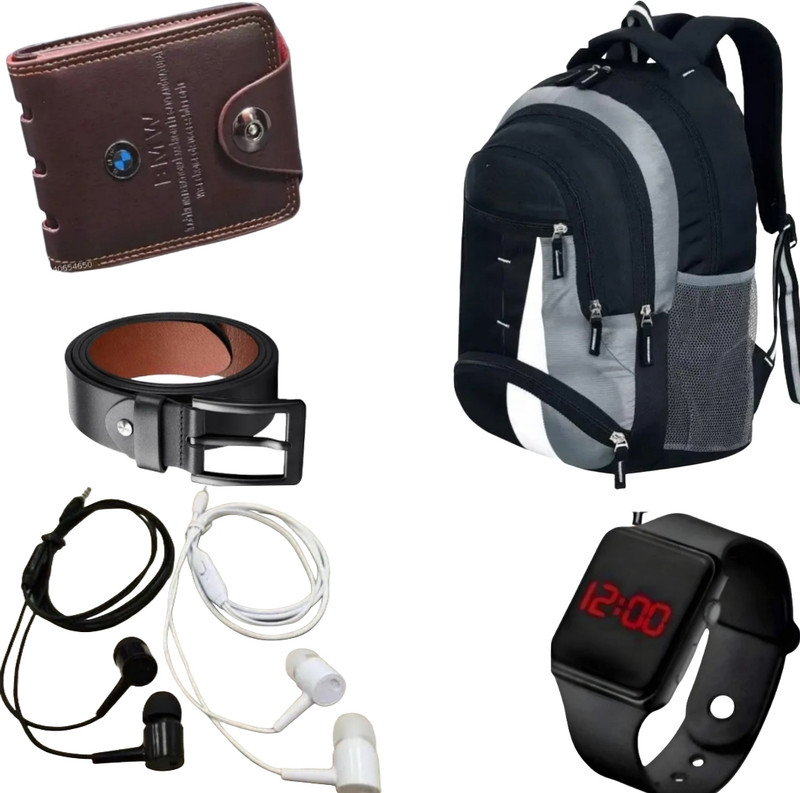 Kkhatu Card Holder, Wallet & Belt Combo(Multicolor)