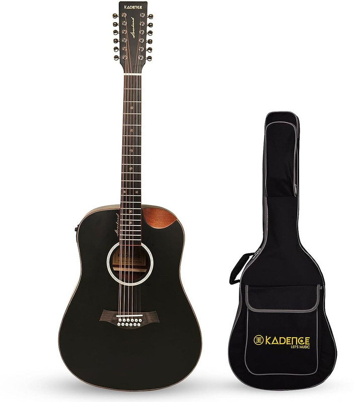 KADENCE 12 strings Slowhand Premium KSH04-12EQ(with Online Classes) Semi-acoustic Guitar Spruce Wood Rosewood Right Hand Orientation(Black)