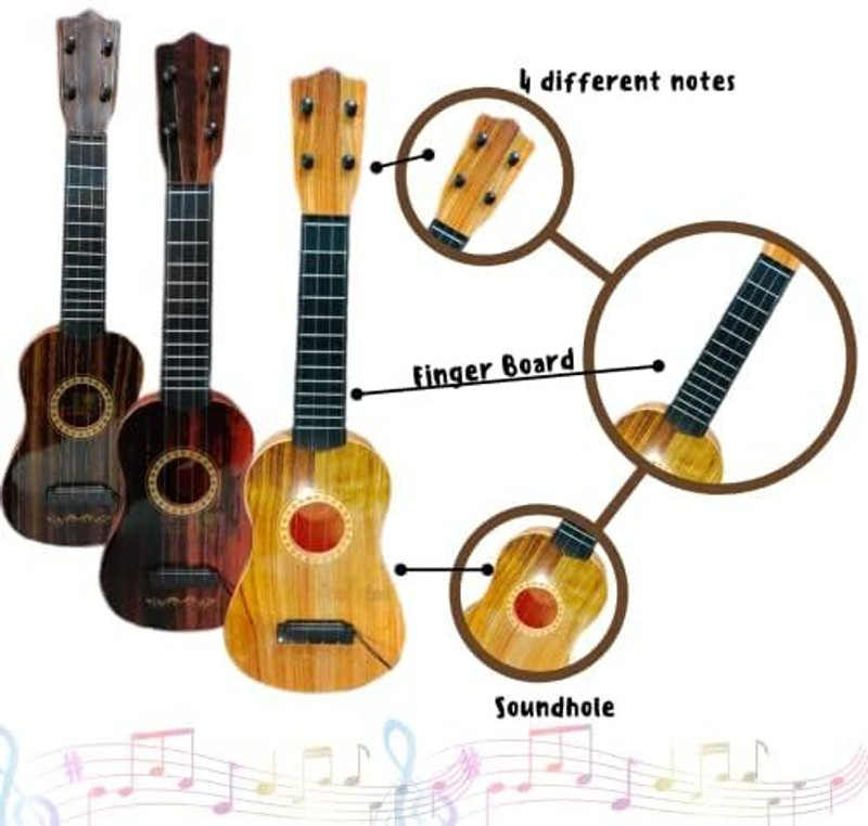 RIGHT SEARCH Strings Acoustic Music Toys for Kids, Educational Toy Guitar(Brown)