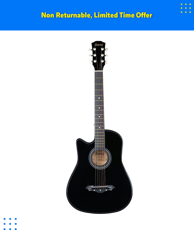 Juarez JRZ38CL/BK Acoustic Guitar (LEFT HANDED) Acoustic Guitar Linden Wood Plastic Left Hand Orientation(Black)