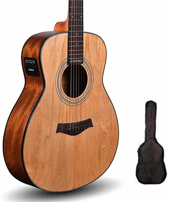 KADENCE Guitar Acoustica Series, with Pickup and Inbuilt tuner + Online Classes Acoustic Guitar Ash Rosewood(Brown)