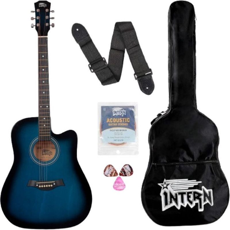 intern INT-P41C-WH | 41" Acoustic Guitar Meranti Rosewood Right Hand Orientation(White)