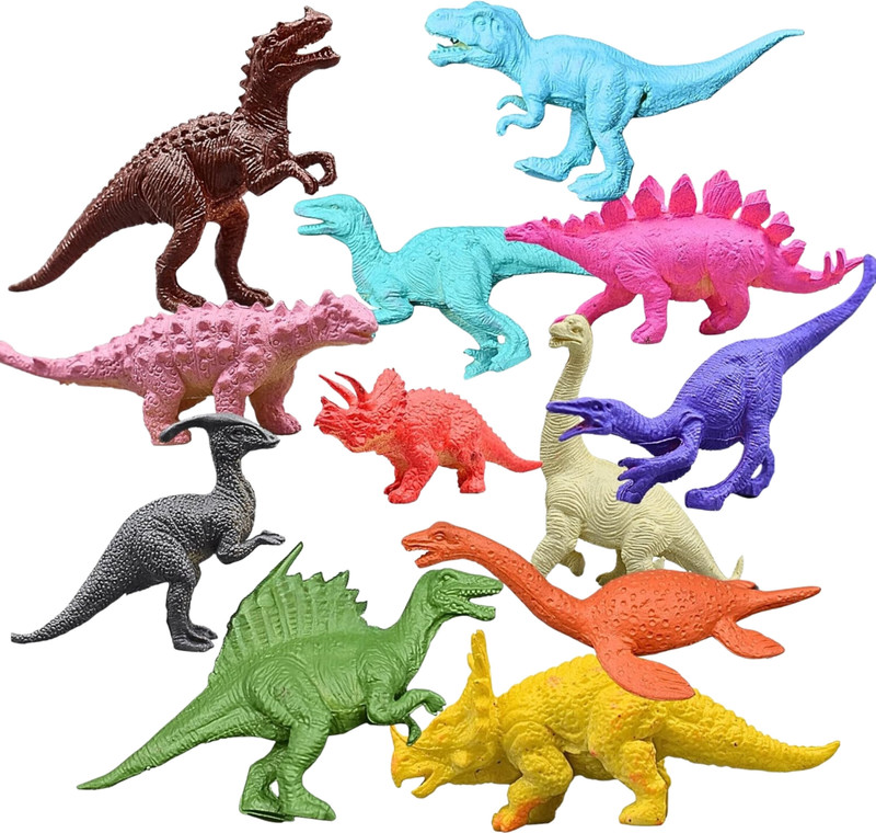 laxmi toys Dinosaur Toys for Kids – 12-Piece Colorful Dinosaur Toy Set, 5-6cm Each(Multicolor)