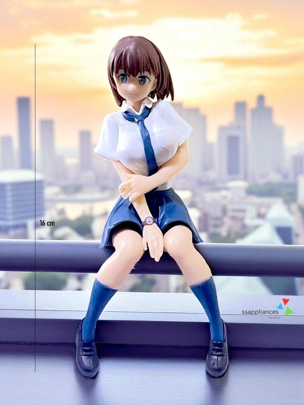 SSAppliances Anime Girl Figurine |Sitting Pose PVC Action Figure Toy | Cute Uniform Character(Multicolor)