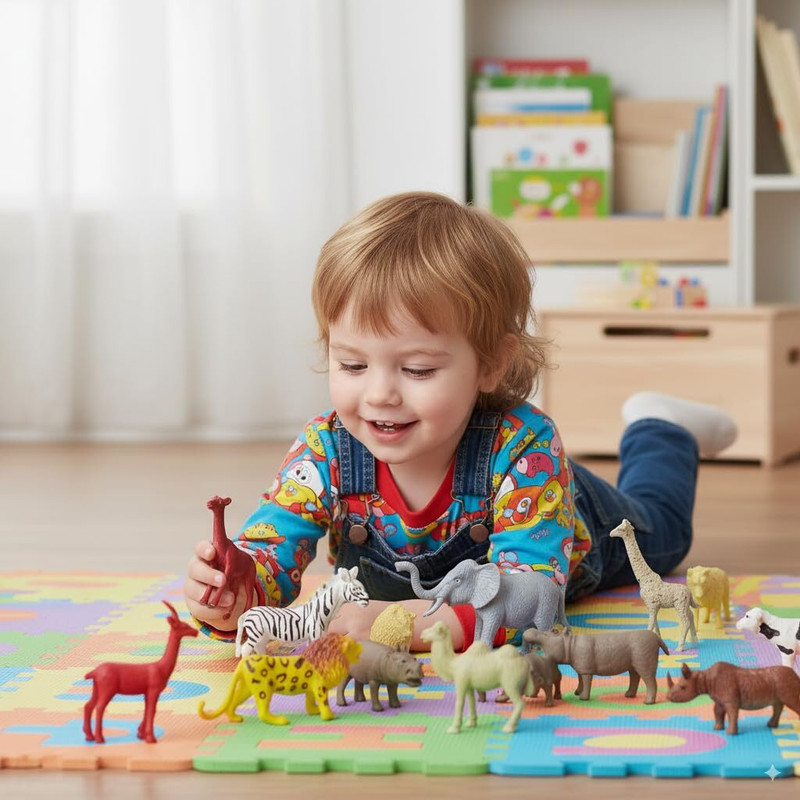 Kmc kidoz Wild Zoo Animals Set Toys for Boys and Girls Lion Tiger Jungle(Multicolor)