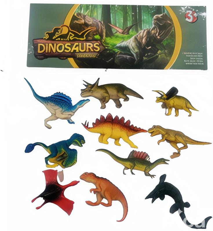 DECOR SPIRIT 10 Pcs Jurassic Dinosaur Figures | Educational Prehistoric Toy dinosaurs Gift(Multicolor)
