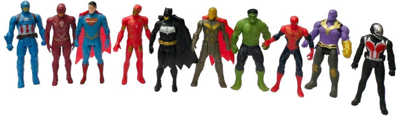 BAIRNINO Avengers Superhero Action Figures Set of 10 | Twist & Pose Toys with Accessories(Multicolor)