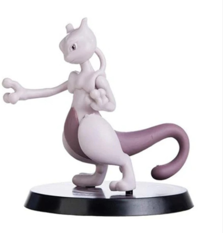 funfob Pokemon Pikachu Action figure toy height 7-8cm (Poke Light Grey Round Stand)(Multicolor)