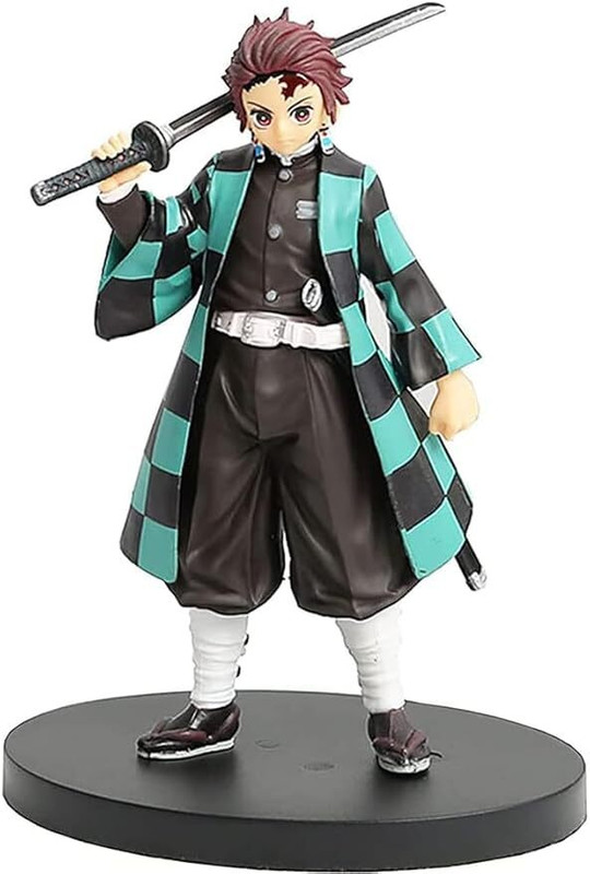 funfob Demon Slayer Tanjiro Action Figures Height-15CM Multicolour PVC | Tanjiro 16cm(Gold, Black)