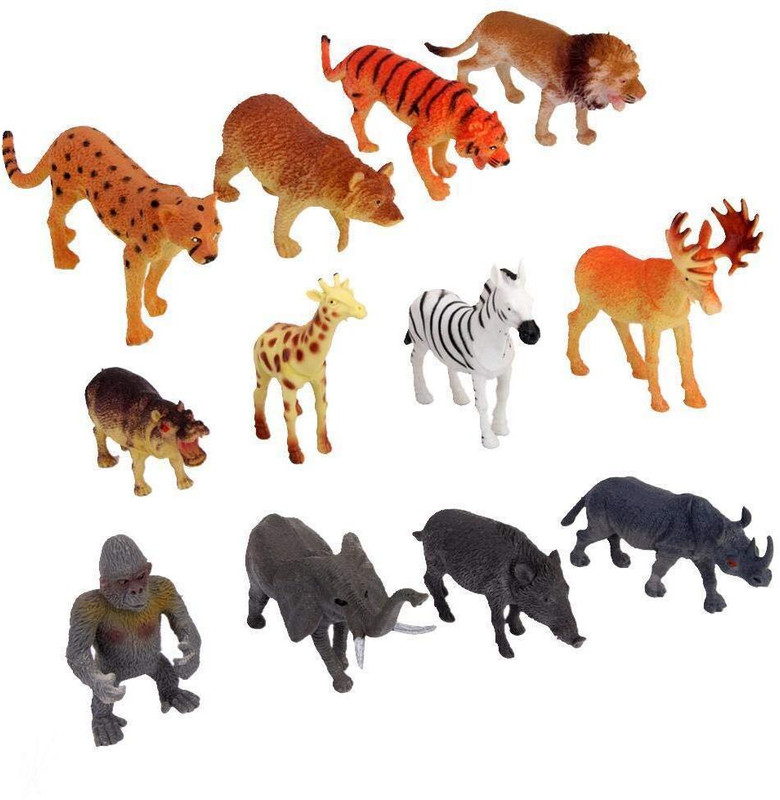 EMVORA Cartoon Animal,12 Pack Mini Plastic Wild Animals Models Toys Kit(Multicolor)