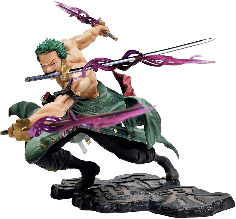 RVM Toys One Piece Anime Roronoa Zoro Action Figure On Roof 18 cm Desk Car Decoration Toy(Multicolor)