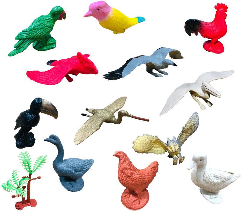 RBG 12 Piece Birds Figure Toy(Multicolor)