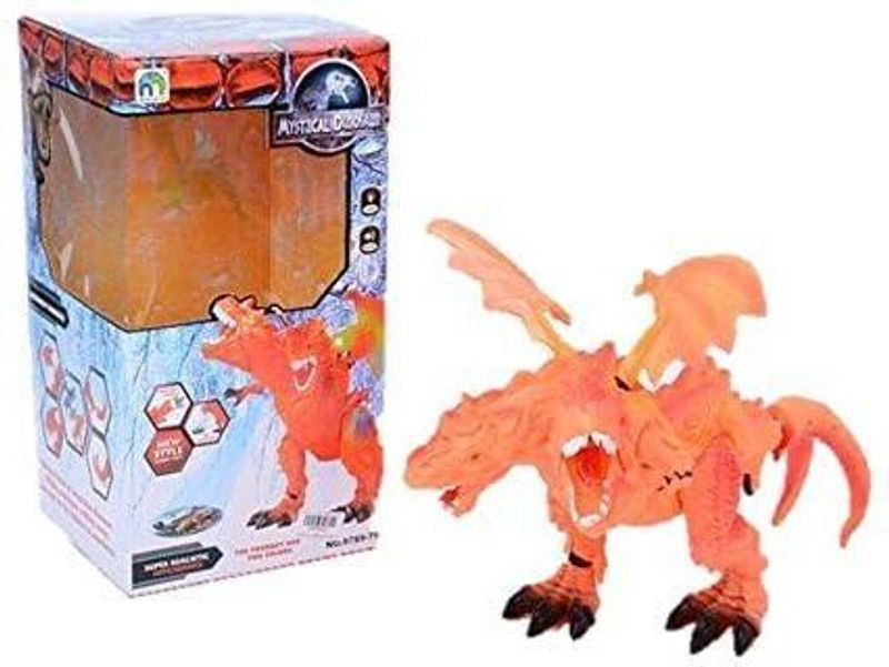 ThePampam Pingaroo Interactive Dinosaur Toy with Light and Sound Effects, Orange(Orange)