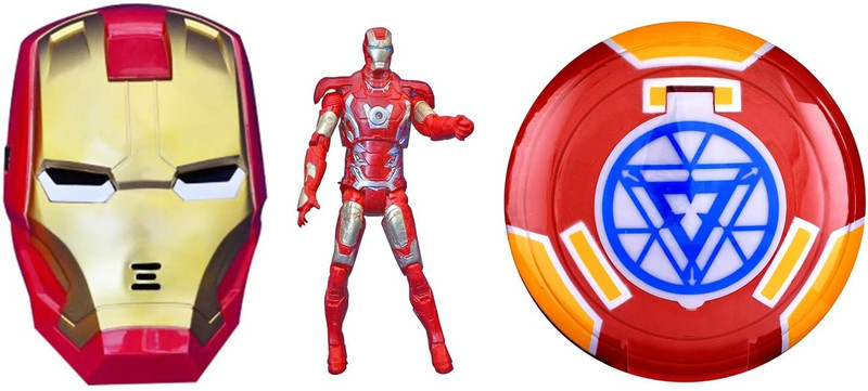 RVM Toys 4 in 1 Iron Man Action Figure 15cm Figurine and Shield with Darts(Multicolor)