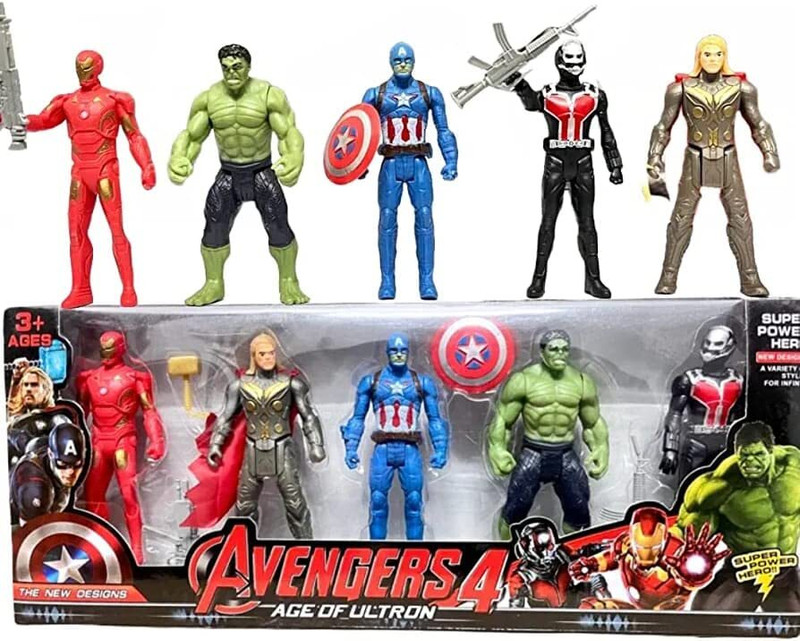AS TOYS Avengers Superhero Fighting Figures For Kids. Pack Of 05 Pcs(Multicolor)