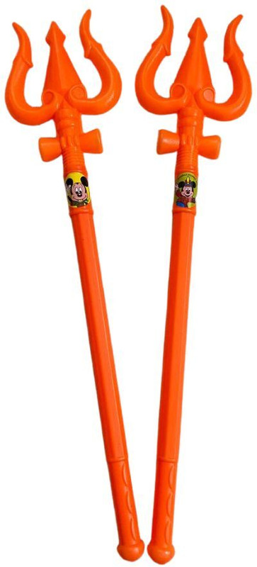 Banke Ji Combo Shiv 2Pcs Trishul Toy for Kids Weapon/Action Figure Toy-52 CM(Orange)