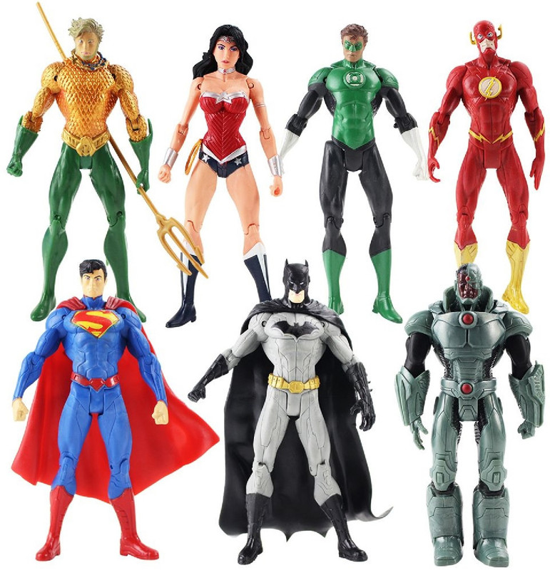 Delite New DC JUSTICE LEAGUE Super Hero 7 Toys Action Figures Movie Models(Multicolor)