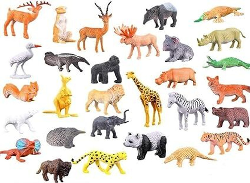 Lumina Ventures Wild Animals Kids Toy Set – Safari Jungle Animal Figures (Pack of 6)(Multicolor)