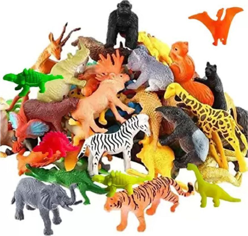 manish Set of 20PCs Combo of Jungle Animal Toys for Kids With Farm Animal Toys(Multicolor)