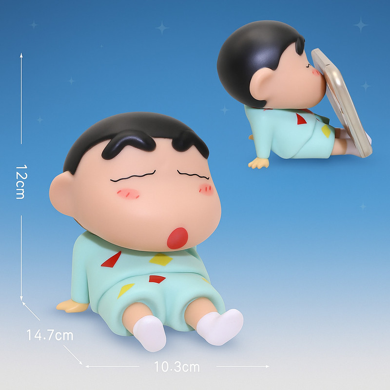 NIRVAARA Shinchan Action Figure Mobile Stand Toy for Desk, Bedside & Car Dashboard(Multicolor)