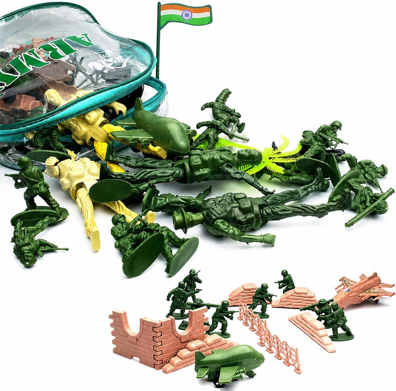 SufyQuens Military Action Figure Soldiers Playset Toy Set Multicolor(Multicolor, Green)
