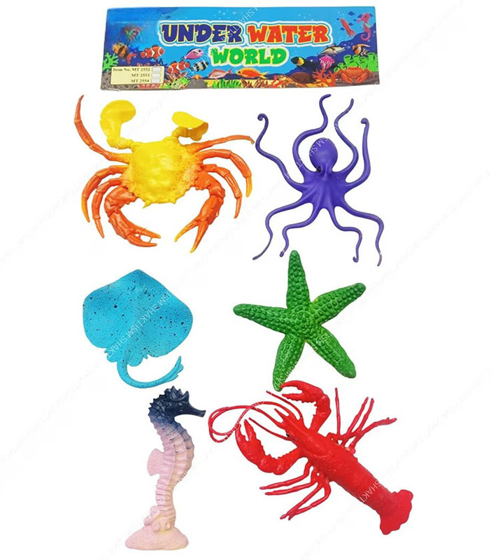RBR Underwater SEA Animal Toys for Kids 3+| Realistic Figurine 6PCS(Multicolor)