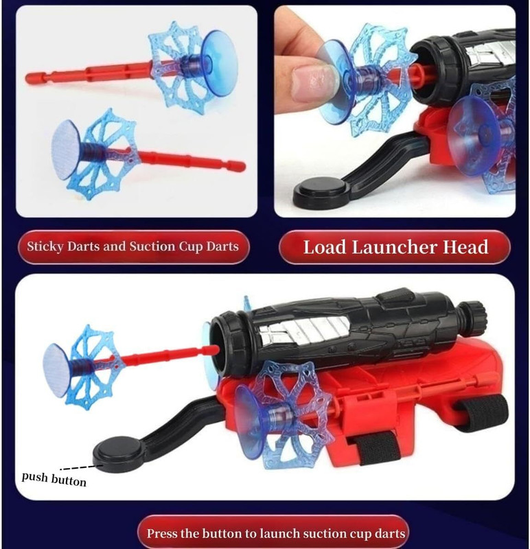 deoxy Kids Spider Web Launcher Toy Set with Heroic Web Shooting Action & Sticky Wall(Multicolor)