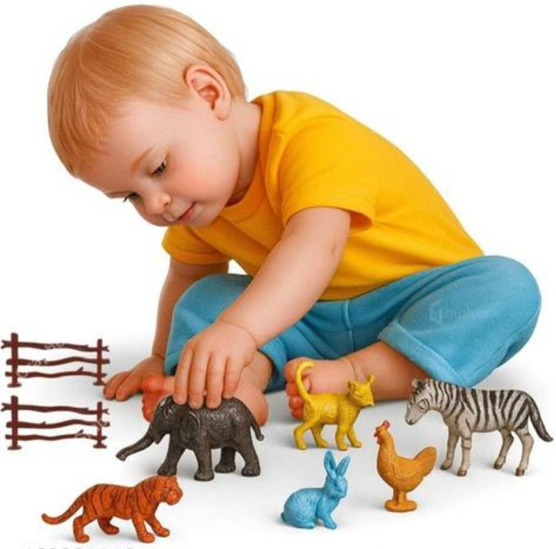 phorriet 31 PCS Jungle & Farm Animal Toy Set for Kids(Multicolor)