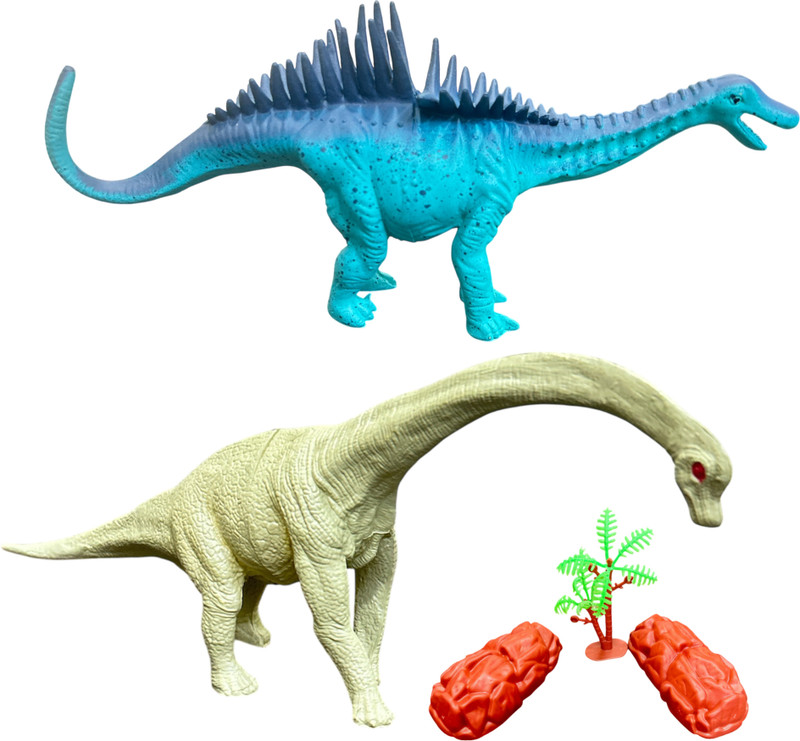 ZESTHOME 2 Realistic Big Dinosaur Toy Set - Hard Rubber Jumbo Dinosaur Figures Playset(Multicolor)