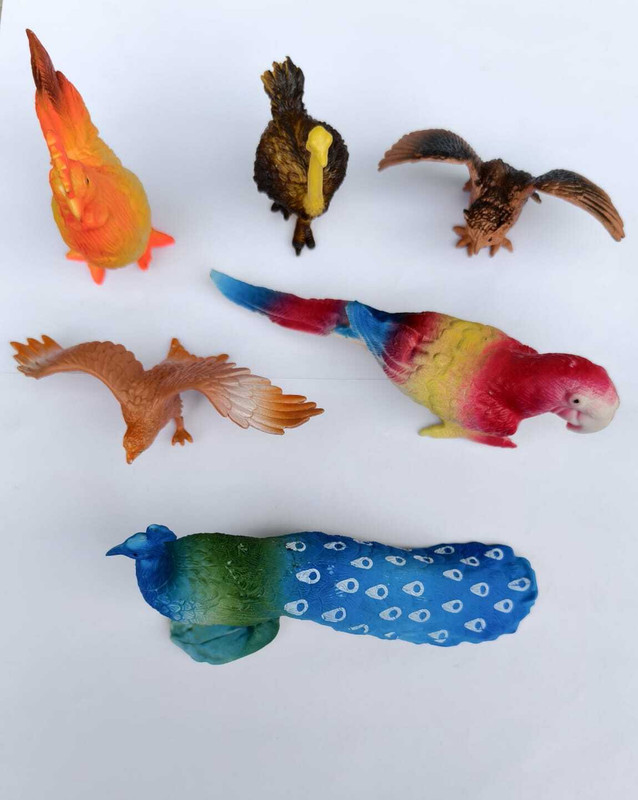 BARODA TOYS NX Birds Animal Toy Parrot, Peacock,Hen & More Figurines(Multicolor)