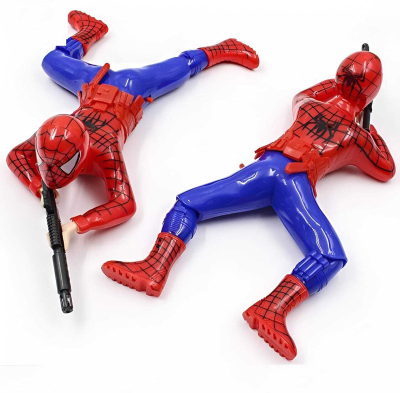 3 Jokers Battery Operated Crawling Spiderman Toy with Flashing Lights and Sound Effects(Multicolor)