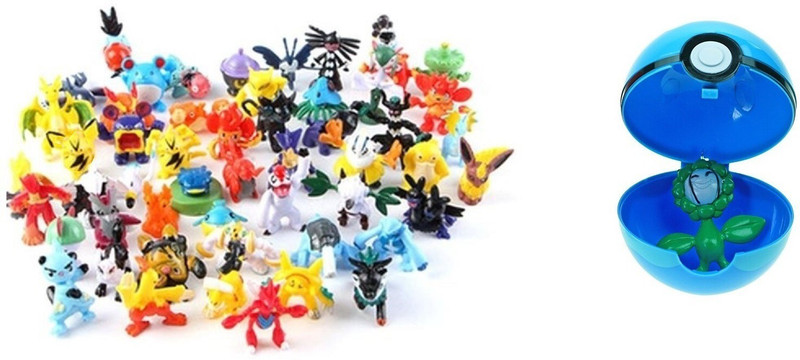 Delite Anime Kids POKEMON Super Combo Random 23 Tiny Toys Figures and One Poke Ball(Multicolor)